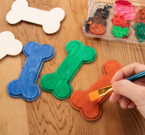 24-Pack Unfinished Wood Dog Bone Cutout - 4.1 x 2.2-Inch Shaped Wood Pieces for Kids DIY Craft, Dog House Decoration - Thumbnail 2