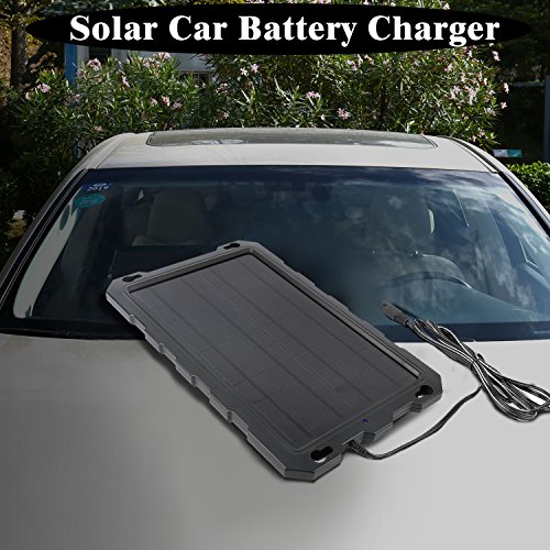 Solar Battery Charger Car, 7.5W 12V Solar Trickle Charger for Car Battery, Portable and Waterproof Solar Battery Maintainer, High conversion single crystal silicon Solar Panel car battery charger - Thumbnail 6