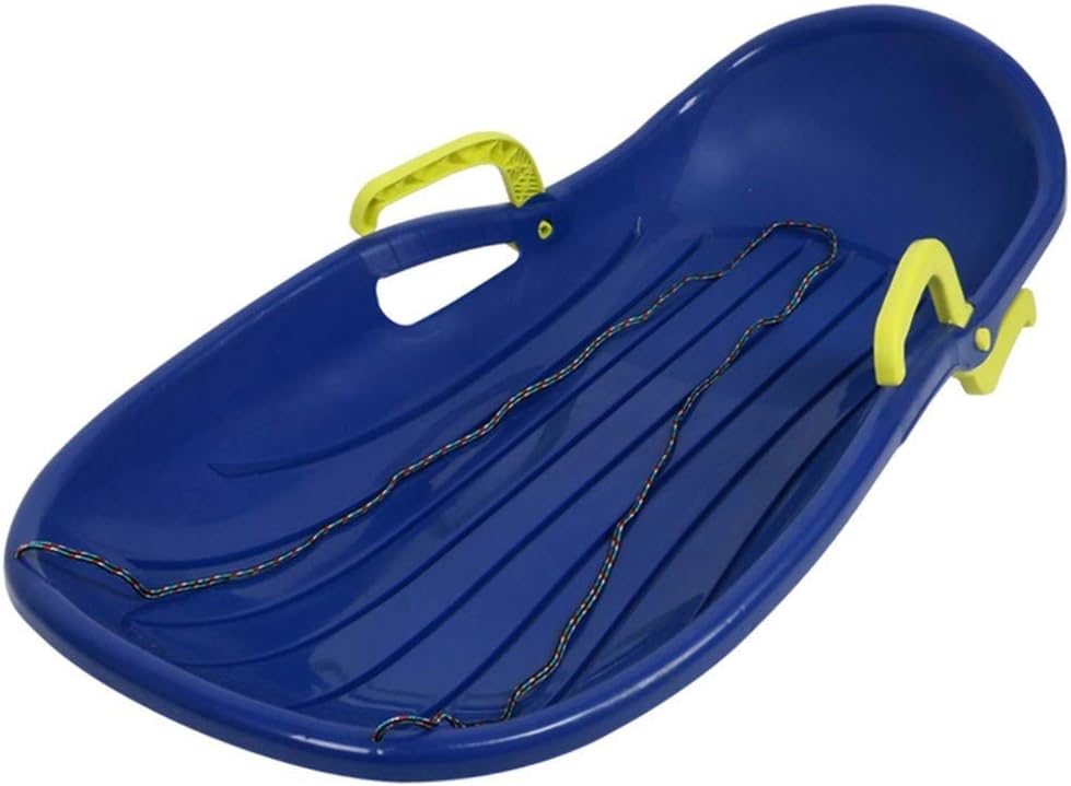 MGIZLJJ Heavy Duty Plastic Snow Sled Toboggan with Tow Rope for Kids