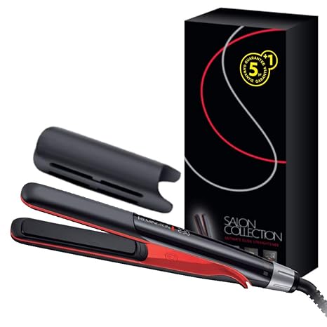 Remington Haarglätter Salon Collection S9700, Ultimate-Glide-Keramikbeschichtung, Infrarot-Keramikheizelement, schwarz/rot