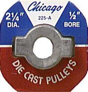 2-1/4 X 1/2 Inch Die Cast Pulley