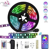 LED Strip Lights Color Changing LED Strip Lights 16.4ft SMD 5050 RGB Light Strips with Bluetooth Controller Sync to Music Apply for TV Bedroom Bar Party and Home Decoration (16.4FT)