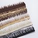 Neotrims Fake Faux Luxury Quality Two Tone Fur Trimming on Satin Ribbon Trim, for Costume, Crafts, Hoods & Coats Edging. 5 Earthy Natural Colours, Silky Fur Hairs, 7-8 cms Long. - Cream - 1 Meter