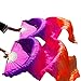 Nimiman women silk belly dance fan veils 180 * 90 cm purple rose orange