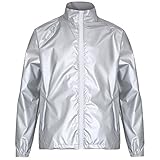 2786 Mens Contrast Lightweight Windcheater Shower Proof Jacket (S) (Silver (Metallic)/ White)