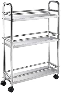 SX-ZZJ - Estanterías para especias (304 acero inoxidable, con ruedas