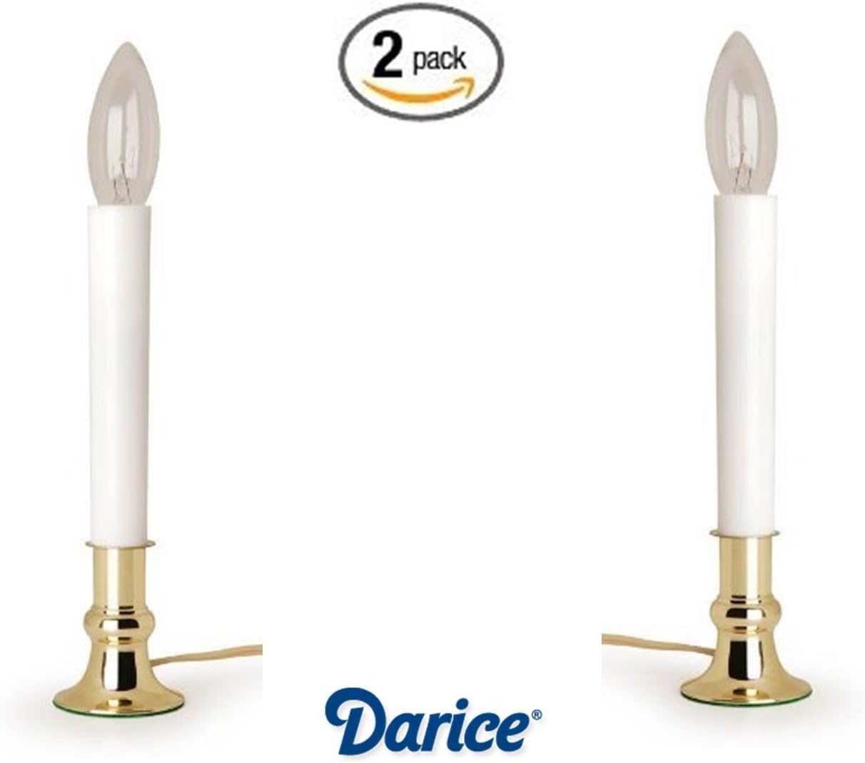 Brass Plated Candle Lamp with On/Off Sensor - Pack of 6: Home & Kitchen