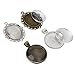 eBoot 12 Pieces Oval Pendant Trays and 12 Pieces Round Bezels with 24 Pieces Glass Dome Tiles Clear Cameo, 48 Pieces