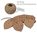 Shintop 100PCS Kraft Paper Gift Tags Bonbonniere Favor Thank You Gift Tags with Free 100 Feet Natural Jute Twine Brown (Heart Shape Paper Tag)