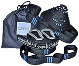 Cutequeen 2pcs 34 Loops 20Ft Long Hammock Tree Straps 3000+ LBS Versatile Heavy Duty & 100% No Stretch Suspension System Kit for Camping Hammock Includes Carry Bag (Pack of 2) (16+1)