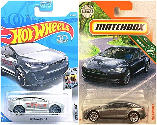 Hot Wheels Tesla Model X 247/365 and Matchbox Tesla Model S MBX Road Trip 19/35