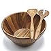 Salad Serving Utensils, Acacia Wood Salad Tongs, Salad Spoon and Salad Fork, Salad Servers by FAAY
