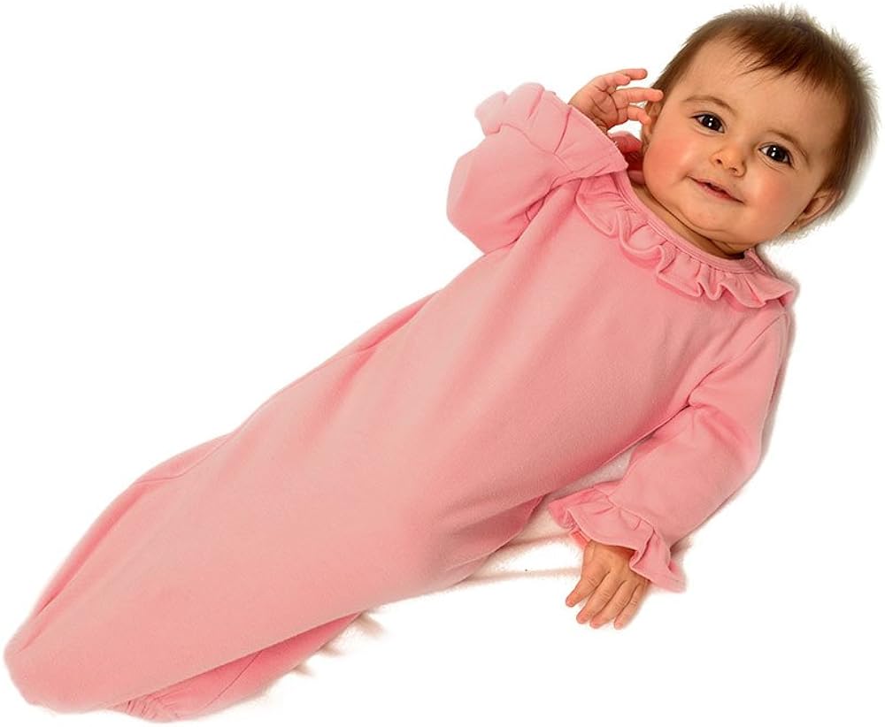 ruffle sleeve baby gown