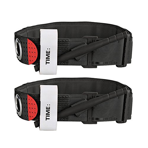Amagoing Tactical Emergency Tourniquet Outdoors Spinning Military Tourniquet One-handed Tourniquet Medical First Aid Equipment, Black, Set of 2