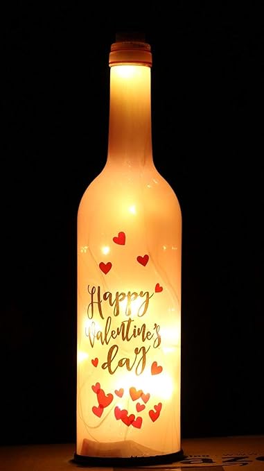 Valentines Day Heart Printed Led Lights by Raajaoutlets Wine Bottle Stopper DIY Fairy Copper Wire Outdoor Christmas Party Decoration