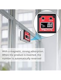 AUTOUTLET   Nivel de burbuja magnético digital con retroiluminación de pantalla LCD, medidor de ángulo digital protractor Inclinometer caja biselada buscador de ángulo