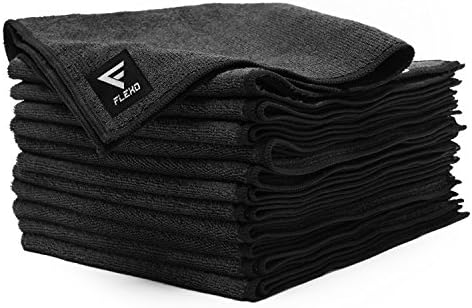 Flexo Fitness Super Absorbent Microfiber 14" x 14" Face Towel and Hand Towels - 15 Piece