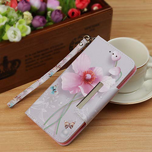 JanCalm iPhone 7 8 Wallet Case [Folio Cover][Stand Feature] Premium [Flower] Pattern iPhone 7/8 (4.7 inch) Credit Card Flip Case Protective PU Leather with Card Slot + Wrist Strap + Crystal Pen - Thumbnail 6