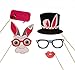 Glitter Easter Photo Booth Props - Party Decorations Ornaments - Bunny Ears Egg Noses Chocolate Glasses Lips Necktie