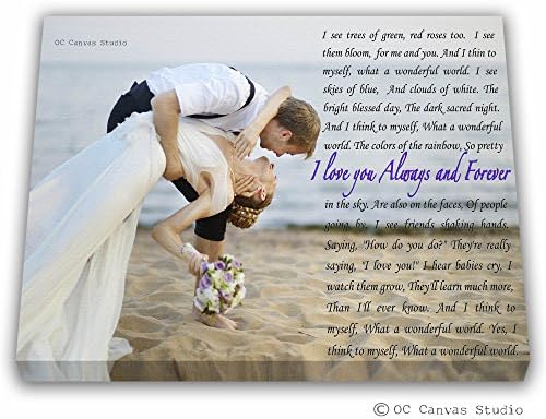 Personalized wording with your photo, Custom canvas print, Personalized Wedding Photo Canvas Print with your First Dance Lyrics, Vows, Poem, Quotes Personal/Unique Wall Decor