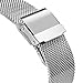 20mm Luxury Mesh Watch Bands 0.6 Interlock Safety Clasp Solid Stainless Steel Milanese Watch Strap Replacement Silver Tone LeapTop