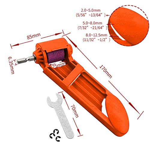 Weite 2 Set of Portable Corundum Grinding Wheel Wear-resistant Hand Diamond Drill Bit Sharpener Tools for Sharp Edge, Includes Mini Wrenches (Orange) - Thumbnail 6