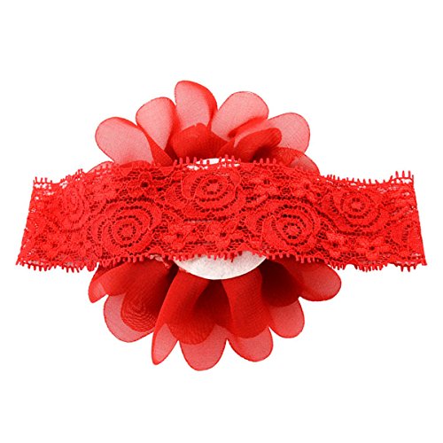 12pcs Baby Girls Headbands Chiffon Flower Lace Band Hair Accessories for Newborns Infants Toddlers - Thumbnail 3