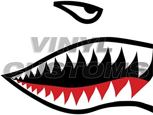 P-40 Warhawk Flying Tigers Shark Teeth Vinyl Decal Sticker