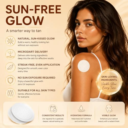 3 Box Sun Free Glow Patches, 2026 New Sun Free Glow Micro Needle Patch Tanning, Sun Free Glow Tanning Patches, Enhances Natural Tan, Natural Looking Glow, Bronzing, Suitable for All Skin Types