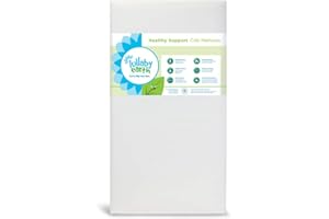 Lullaby Earth Non-Toxic Crib Mattress - Waterproof - Fits Standard Baby and Toddler Bed, White