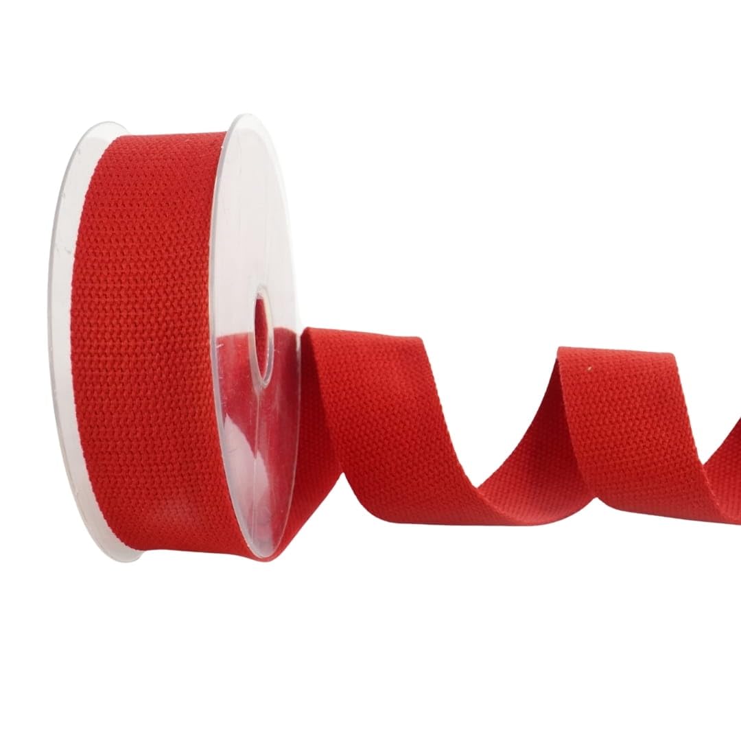 Trimz Cotton Webbing – Red – 30mm x 10m — image 1
