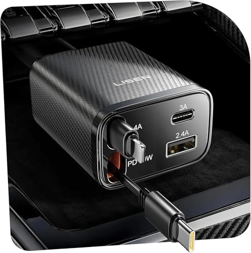 LISEN Retractable Car Charger Car Charger USB