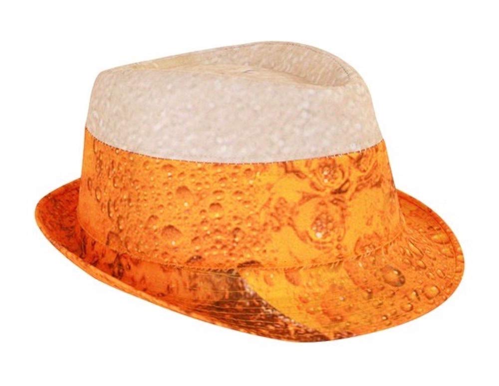 shoperama Trilby Hat with Beer Print Adult Hat Carnival Fancy Dress Party Funny Hen Night