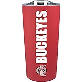 Campus Colors NCAA Stainless Steel Tumbler perfect for Gameday - 18 oz - Double Walled - Keeps Drinks Perfectly Insulated (Ohio State Buckeyes - Red)