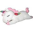 AIXINI Plush Unicorn Stuffed Animal Pillows Toy, 17.72 Inch Cute Soft White Unicorn Plushie with Rainbow Wings Gifts for Girls