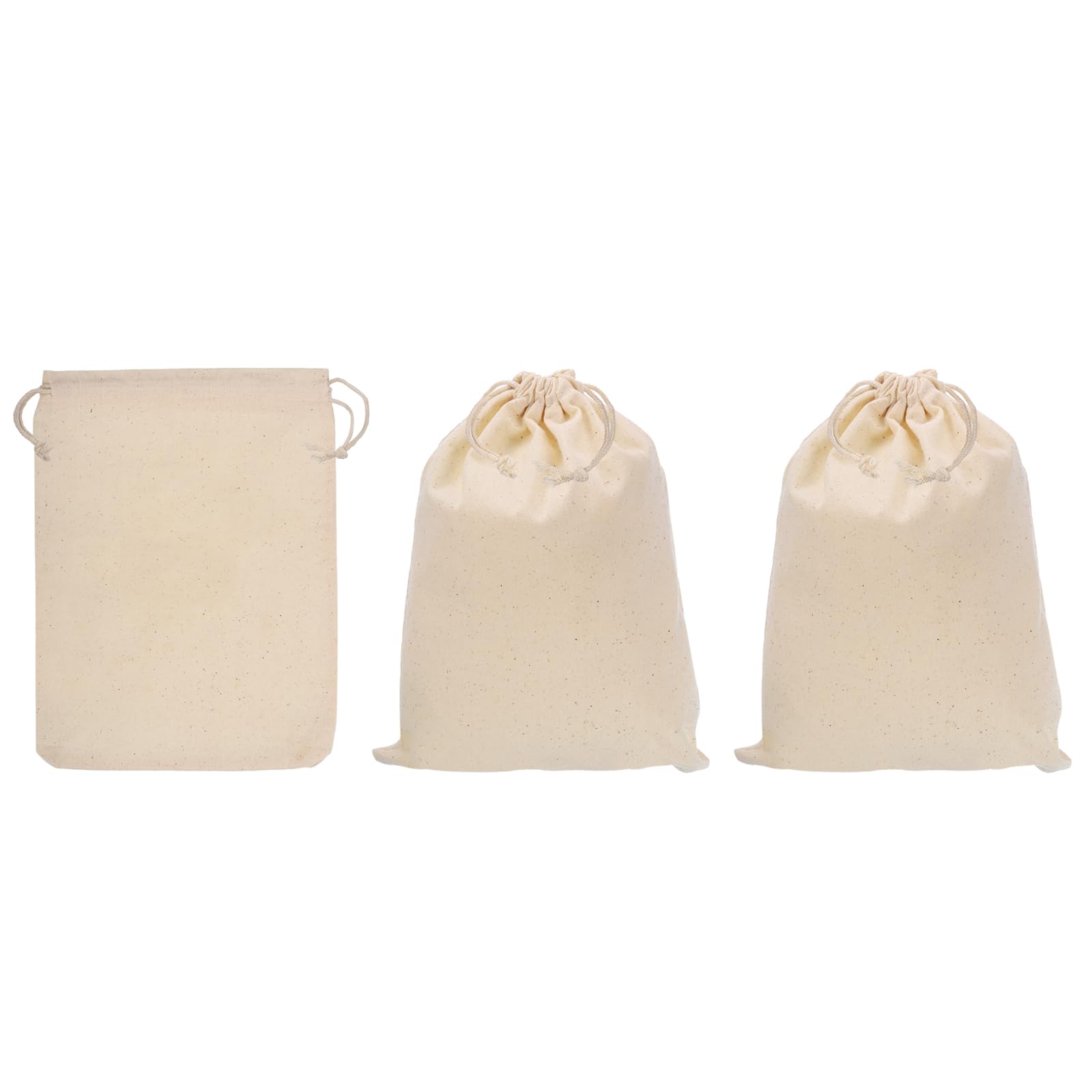 PATIKIL 8"x6" Coin Money Sacks Bag, 3 Pack Bank Deposit Change Transit Bags Cash Bag with Drawstring Currency Bags Gift Bag Style 2, Beige