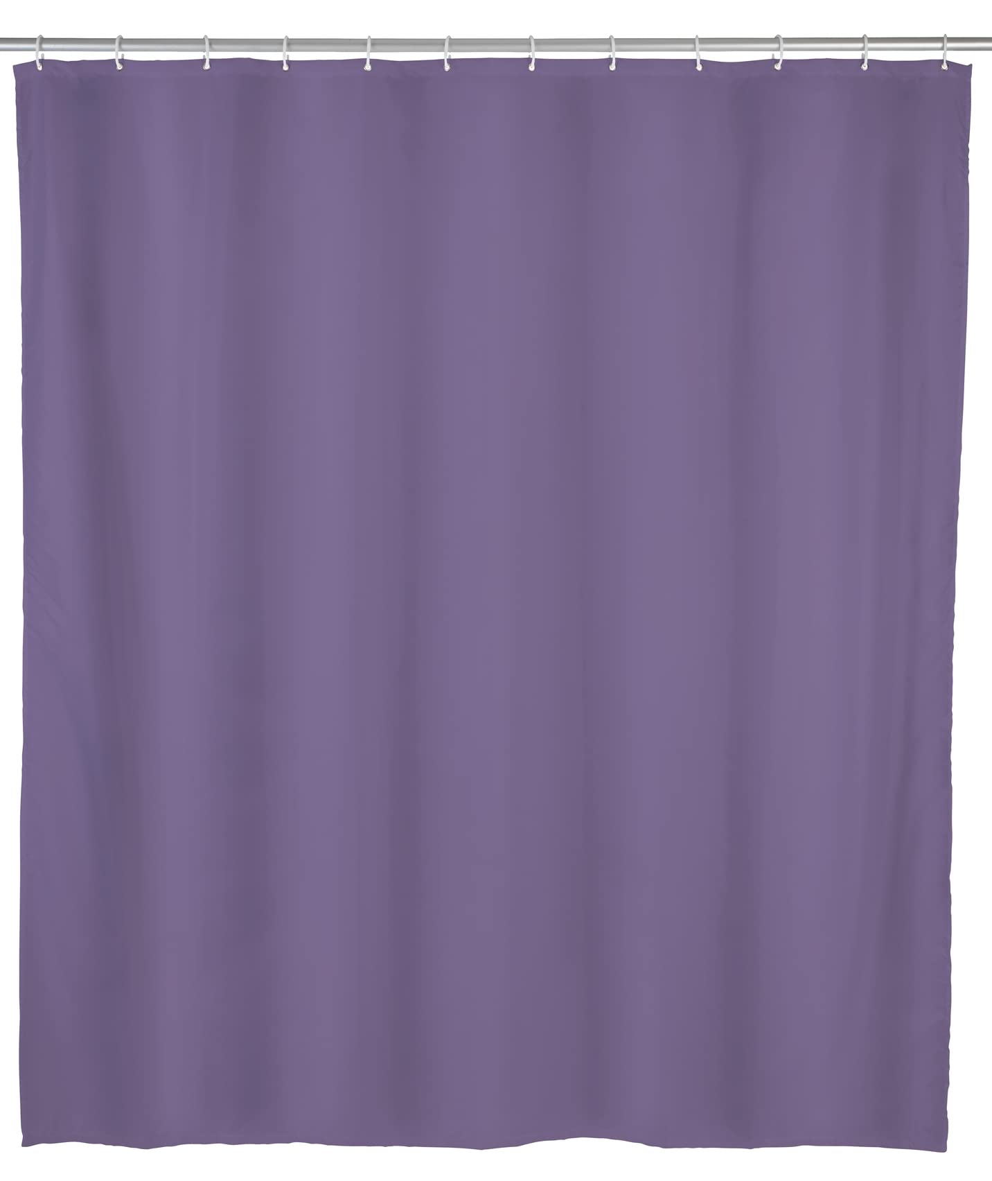 Allstar Zen Shower Curtain, Easy Care Eco-Friendly Recyclable Plastic Film, Water Resistant, Reinforced Perforated Bar with Rustproof Metal Eyelets, 120 x 200 cm, Purple