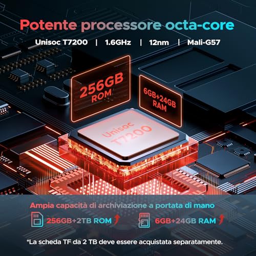 U11 PRO Android 16 Tablet 11 Pollici, 30GB+256GB/2TB Tablet con Tastiera, 8580mAh, T7200 Octa Core, Gemini AI Tablets con Pennae & Mouse & Case, 90Hz 1080P, 13MP+5MP, Widevine L1/WIFI 5 /Face ID/OTG