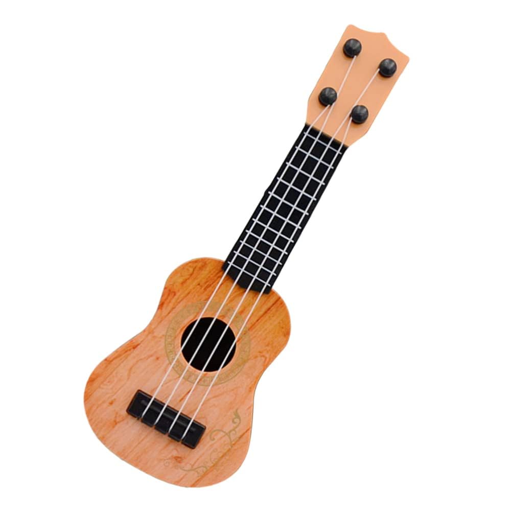 Toyvian Kids Ukulele Toy 9.84 Inch Miniature Four-String Guitar Musical Instrument Educational Plaything for Toddlers Boys Girls Learning Music