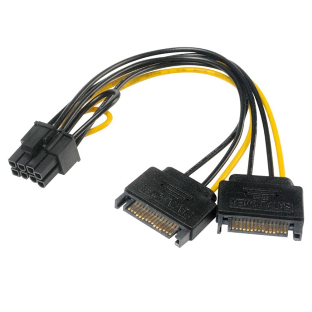 Akasa AK-CBPW19-15 cable interface/gender adapter 6+2pin PCIe SATA Black