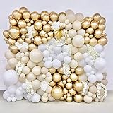 White Gold Balloon Garland Kit - 171pcs White and