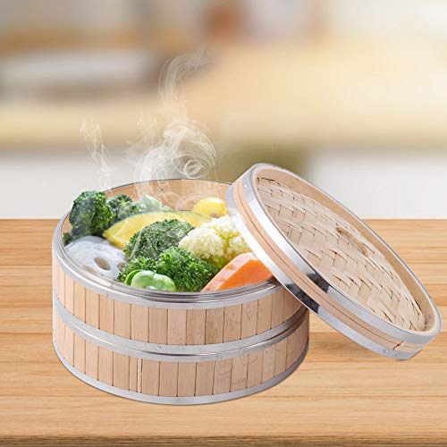 Green Science Bamboo Steamer Basket Premium 2 Tier Food Steamer with