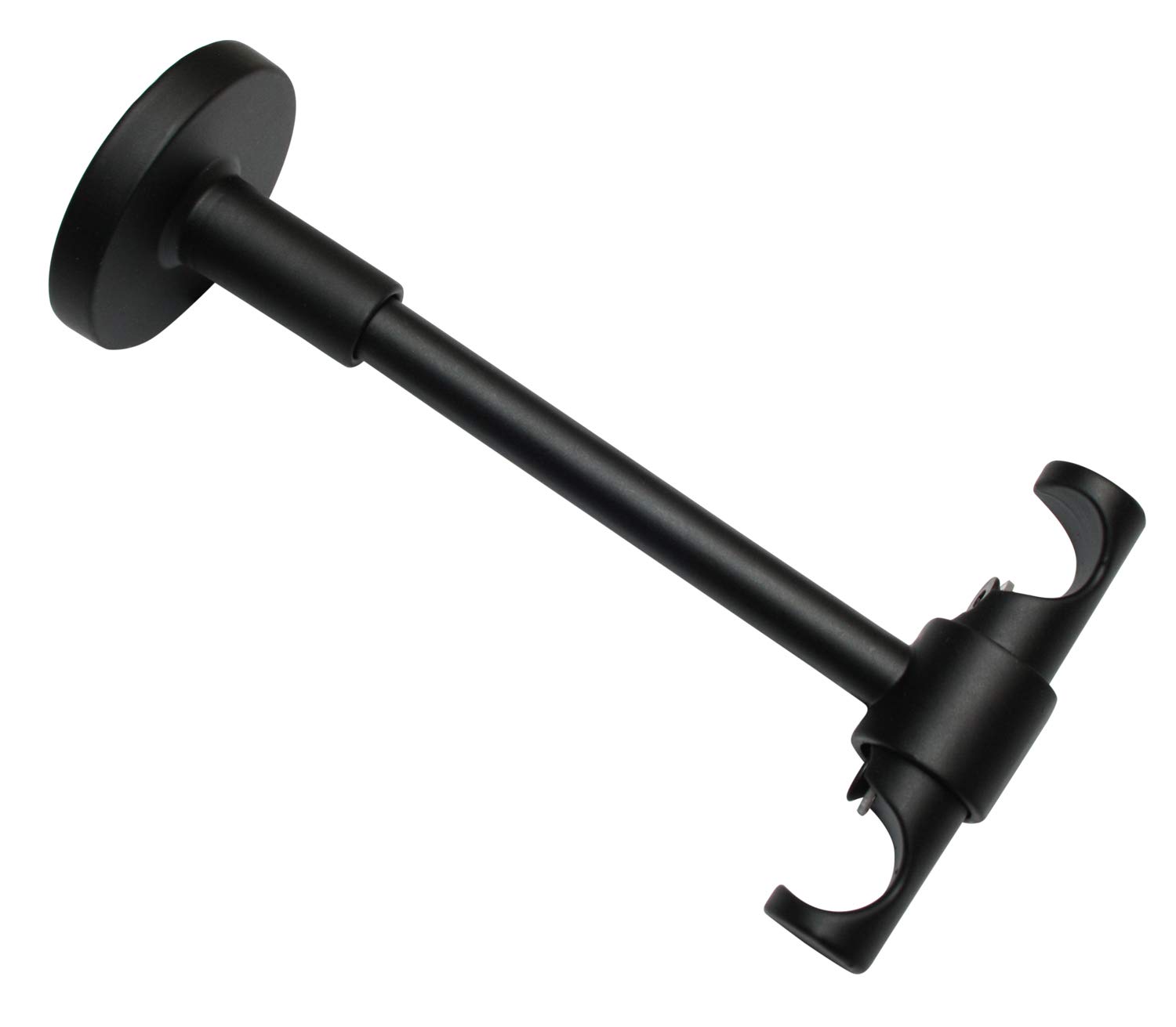 Gardinia Memphis Series Ceiling Support for Curtain Rods, 2-Track Open, Rotatable, Distance from Wall 13 cm, Diameter 16 mm, Metal, Matt Black