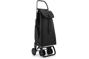 ROLSER I-Max Tweed 4 Wheel 2 Swivelling Foldable Shopping Trolley - Black