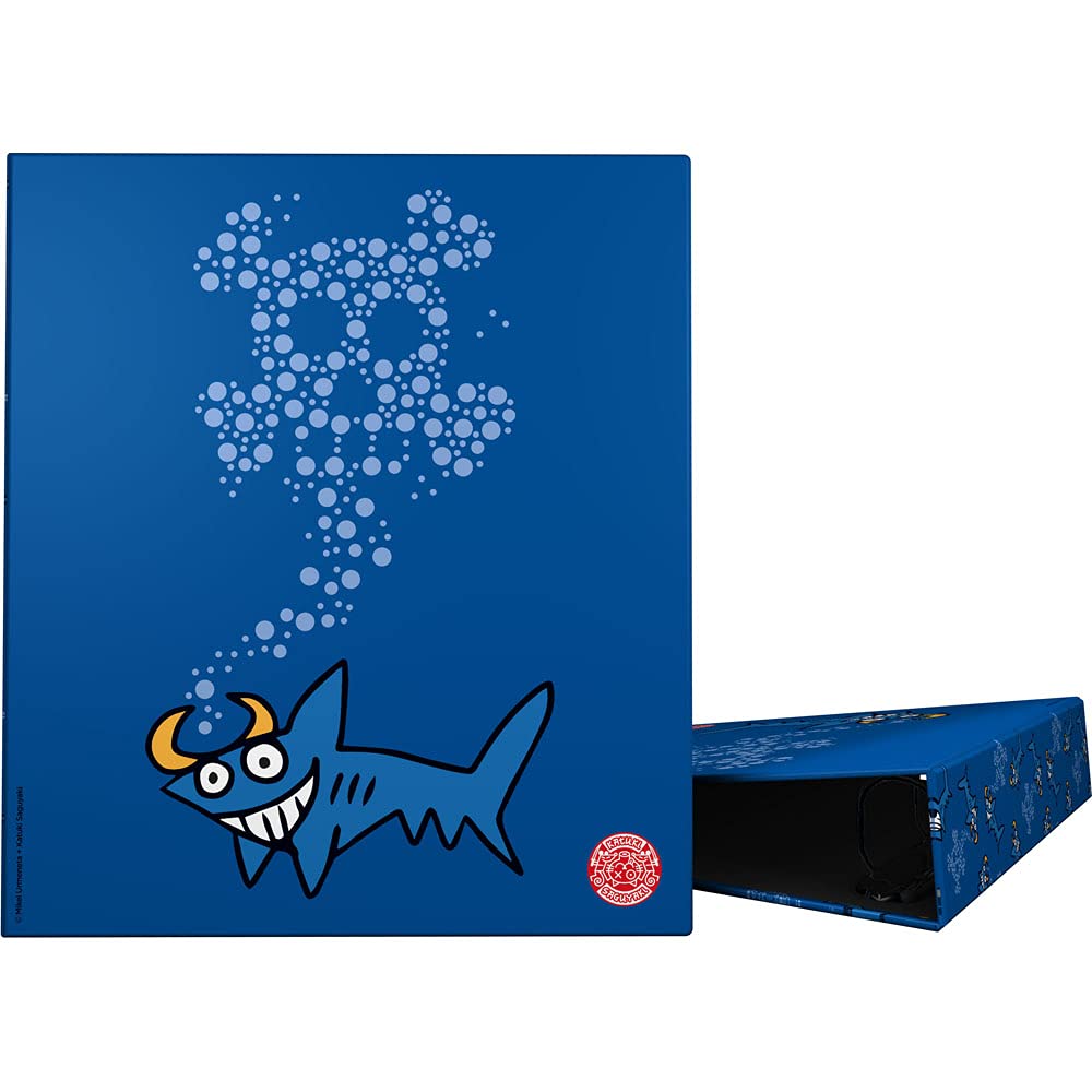 Grafoplás 88172633 A4 Ring Binder, 4 Mixed Rings, 40 mm, Ollao in Lomo, Katuki Saguyaki Collection, Shark
