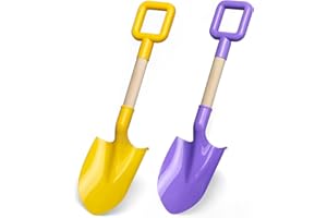 Dilabnba 16Inch Kids Beach Spades Sand Shovels, Jumbo Sturdy Wood Handle ABS Plastic Shovels Scoops Tools for Digging Beach Sandbox Snow, Sandbox Garden Toys Set for Toddlers Kids 3-10(2PCS)