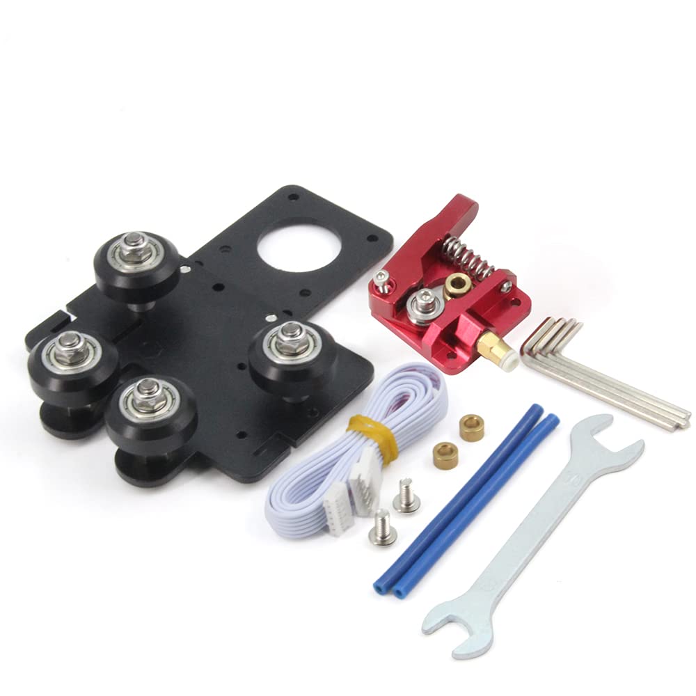 Zeberoxyz Direct Drive Single Gear Extruder Upgrade Support Plate with 4pcs Pulleys Kit,Easy Print Flexible Filament for Creality Ender5 Series 3D Printer (Single Gear Extruder Kit)