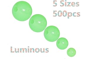 Toasis Luminous Glow Hard Plastic Fishing Beads 5 Sizes 500pcs (Green)