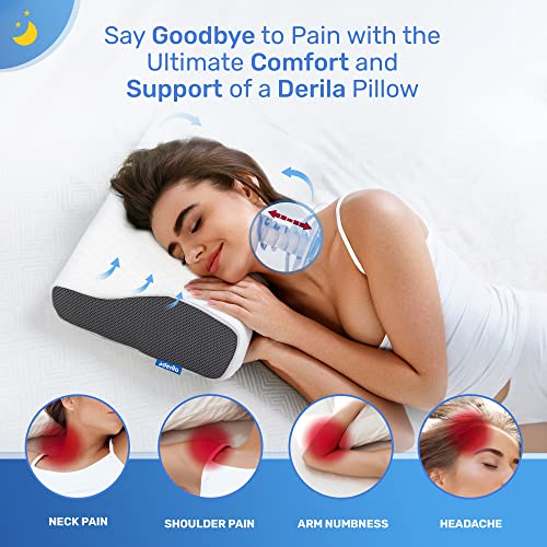Derila Cervical Memory Foam Pillows The Ergonomic Side, Back, Stomach