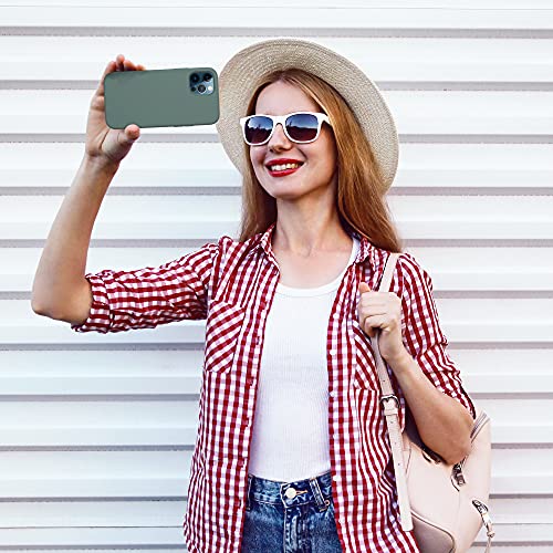 iPhone 12 Pro Phone Case Silicone - USLAI Liquid Silicone Case for iPhone 12/12 Pro 6.1 inch, Flexible Gel Rubber Full Body Shockproof Protective Case, Slim Soft Microfiber Lining Cover, Pine Green